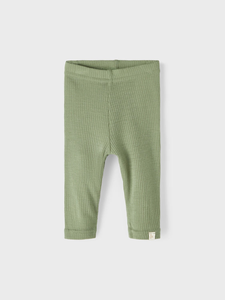 Lil'Atelier ull leggings baby, oil green