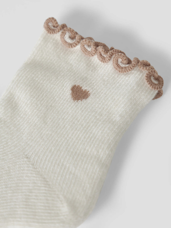 Lil’Atelier sokker Fiducia – Coconut Milk Oxford Tan