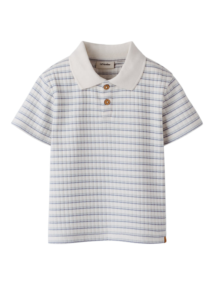 Lil’Atelier polo Haldur – Coconut Milk Dusty Blue