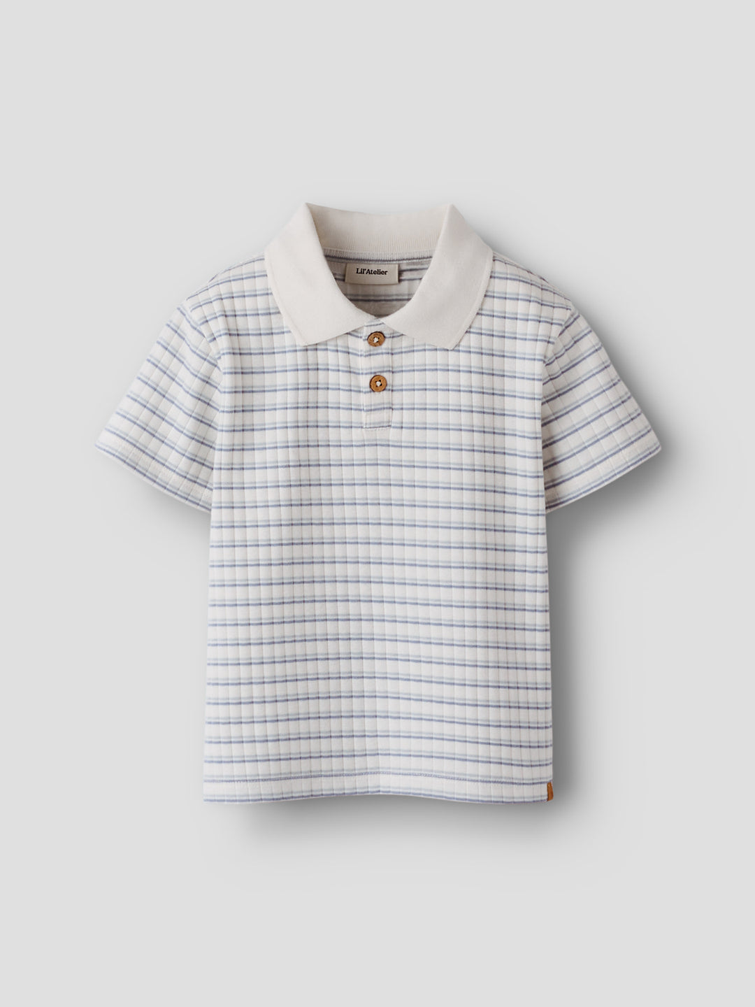 Lil’Atelier polo Haldur – Coconut Milk Dusty Blue