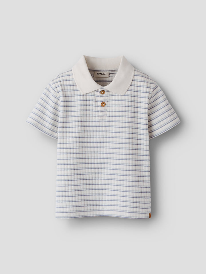 Lil’Atelier polo Haldur – Coconut Milk Dusty Blue