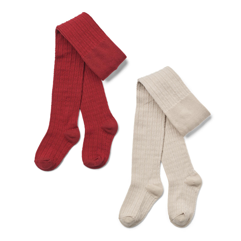 2 pk Wool Lace Tights Karla