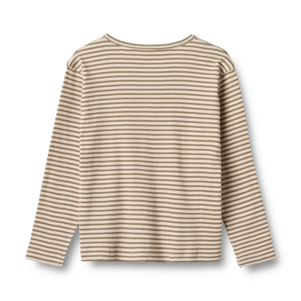 T-shirt L/S Morris (Stone stripe)