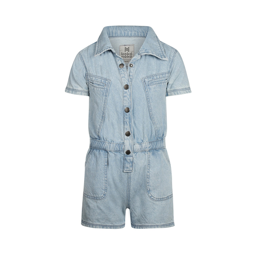 Koko Noko Jeans jumpsuit med korte ermer og ben