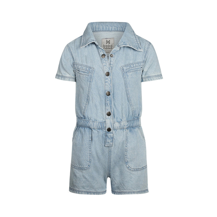 Koko Noko Jeans jumpsuit med korte ermer og ben