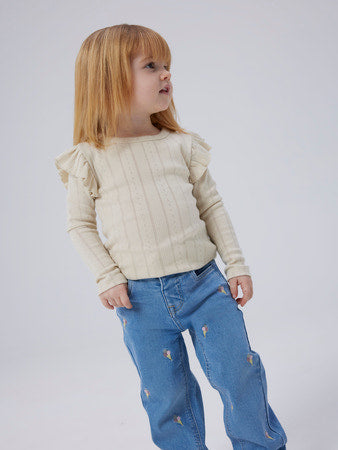 ROSE STRAIGHT EMB JEANS