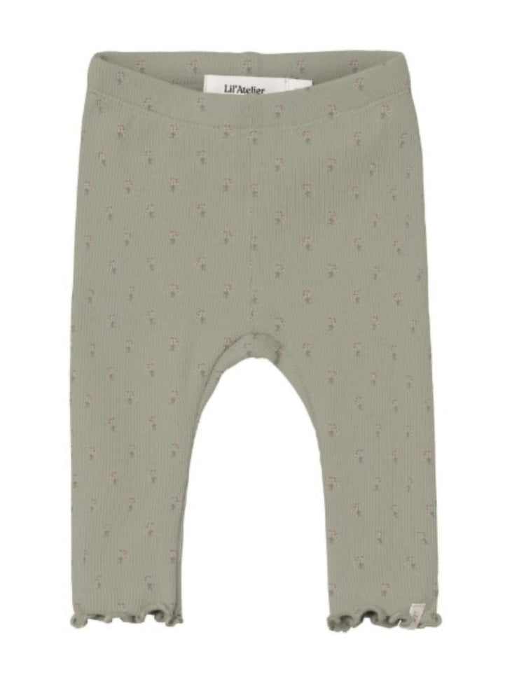 Gago fia slim leggings, moss gray, Lil'Atelier