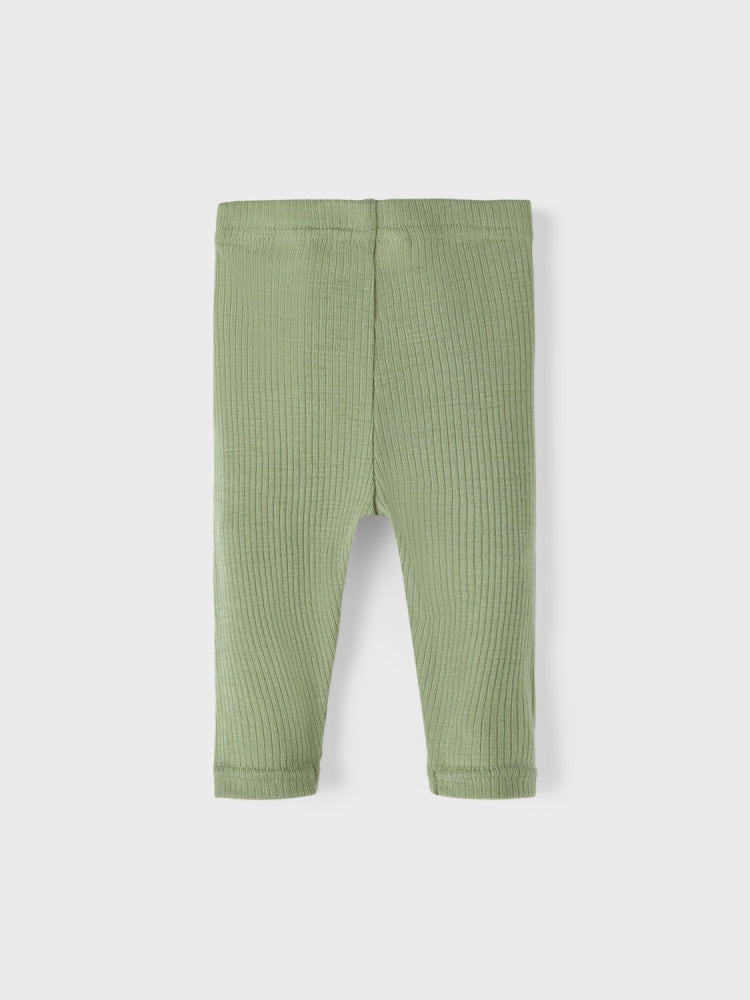 Lil'Atelier ull leggings baby, oil green