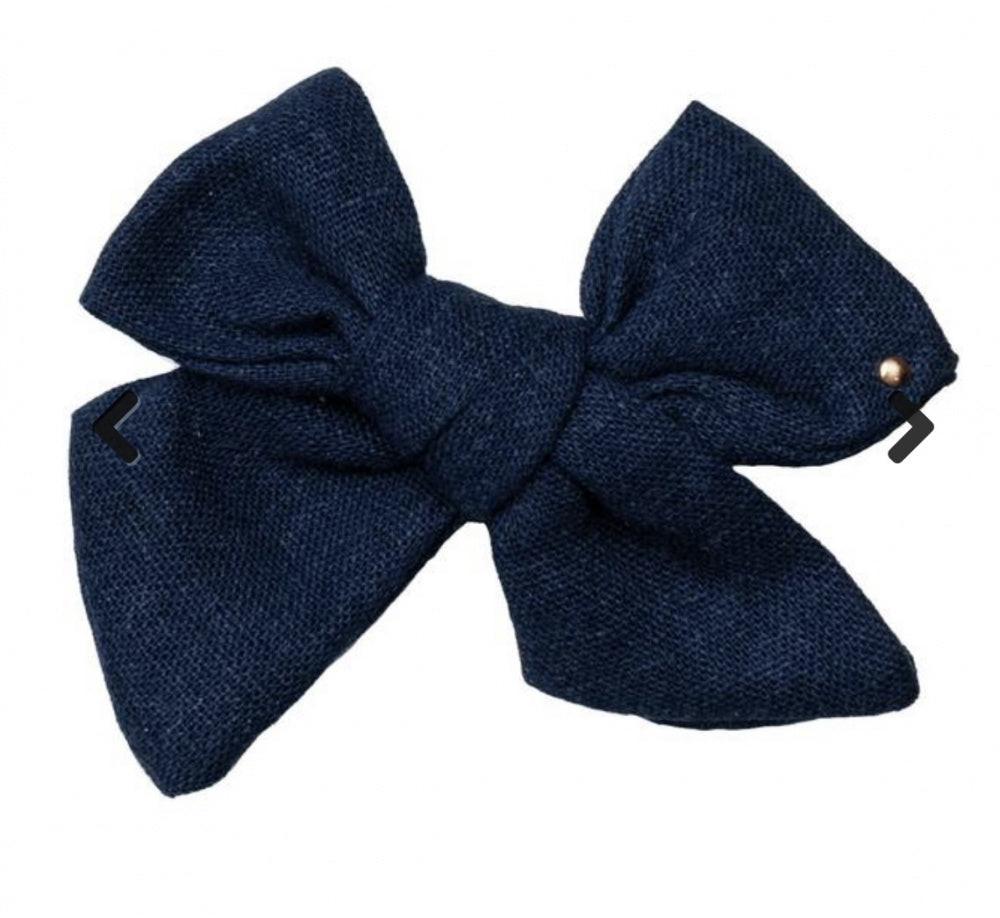 Babysløyfe lin, navy