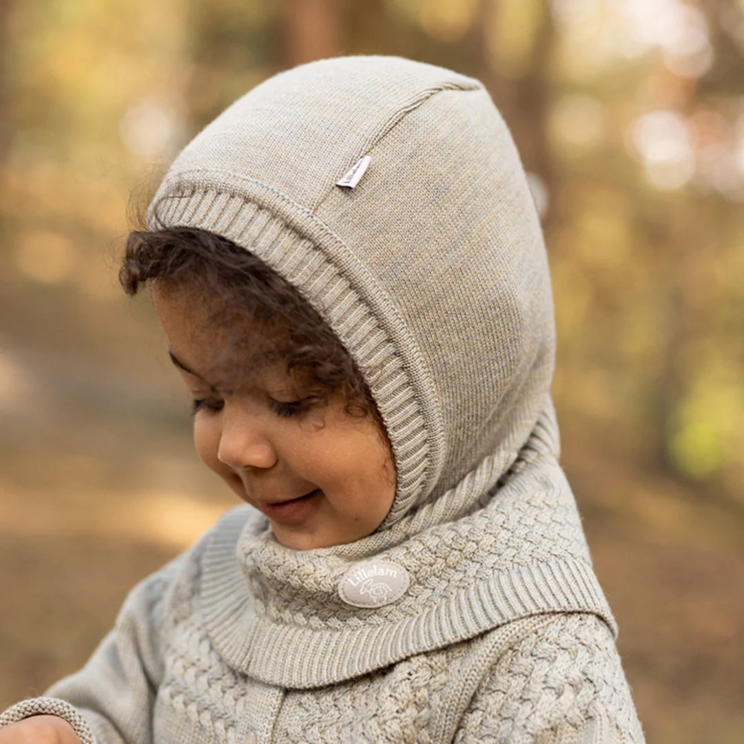 Lillelam - Balaclava i merinoull – Beige