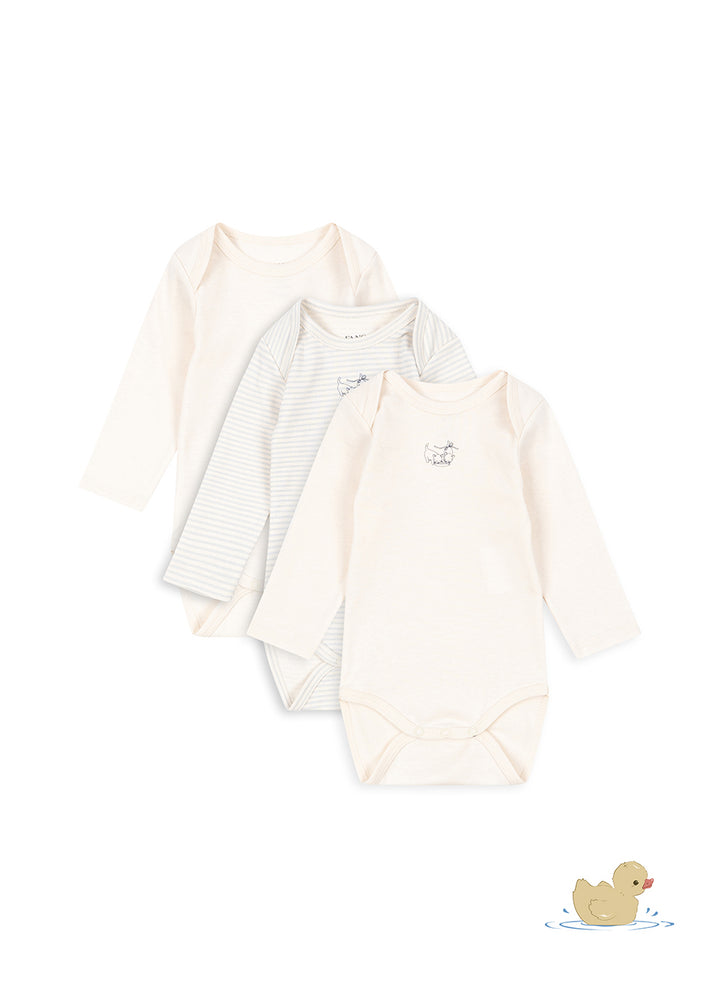 Fanga Fontana by Konges Sløjd – 3-pakning body Fio Stripe – Blue Mix
