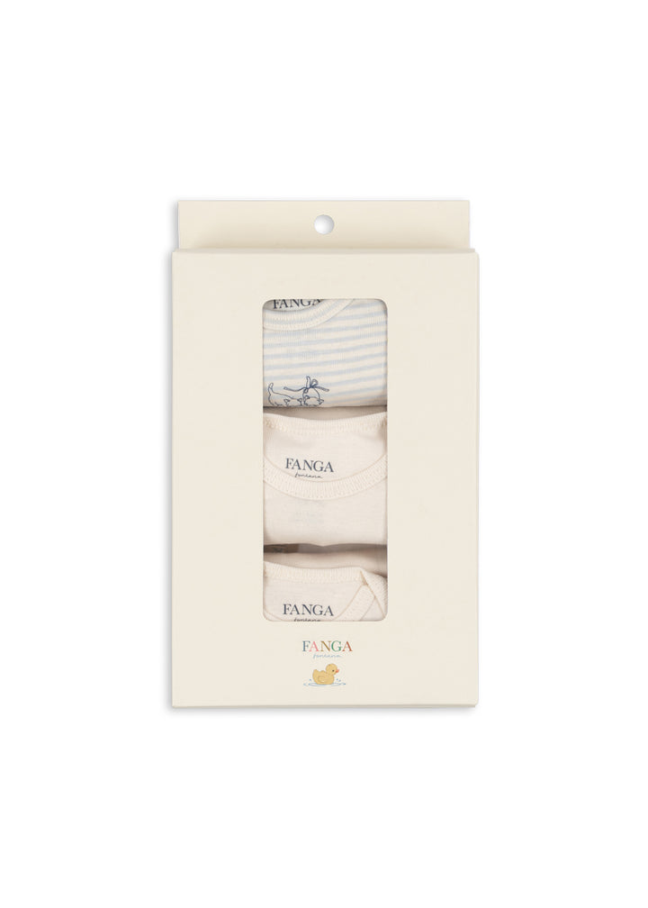 Fanga Fontana by Konges Sløjd – 3-pakning body Fio Stripe – Blue Mix