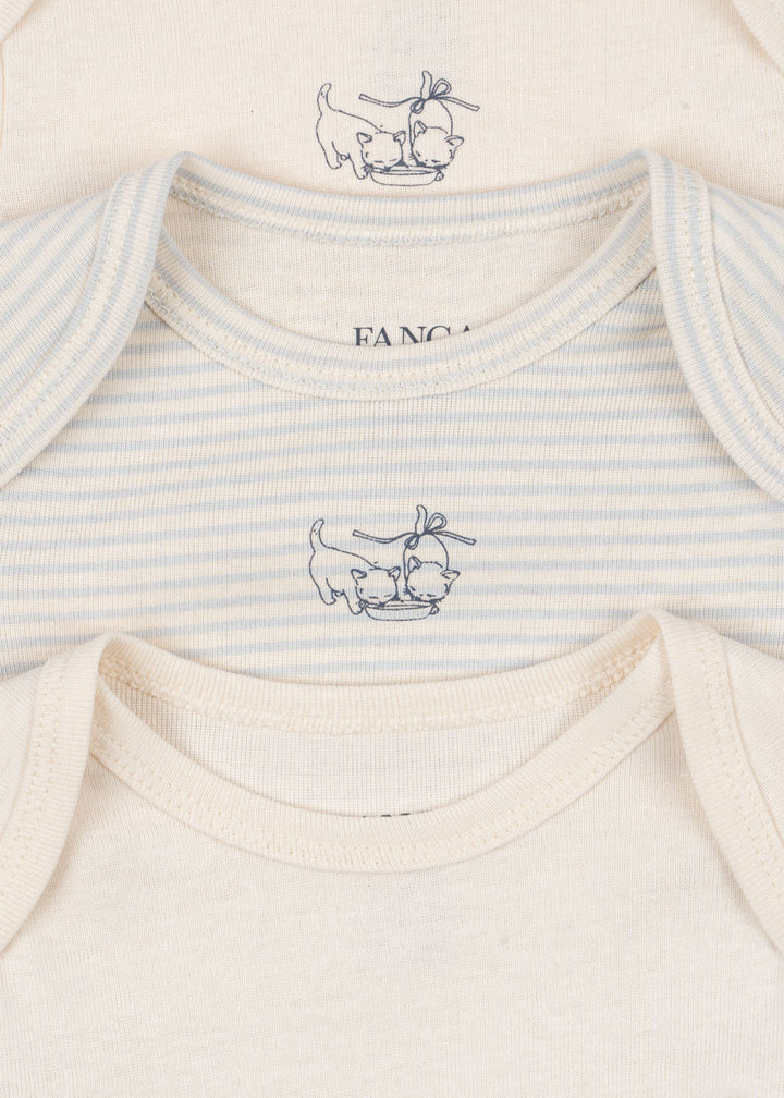 Fanga Fontana by Konges Sløjd – 3-pakning body Fio Stripe – Blue Mix