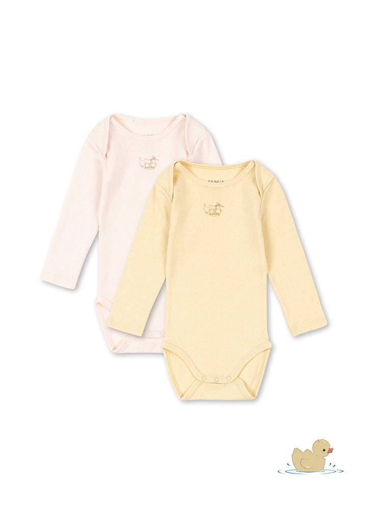 Fanga Fontana by Konges Sløjd – 2-pakning body Perla – Banana Crepe/Creole Pink